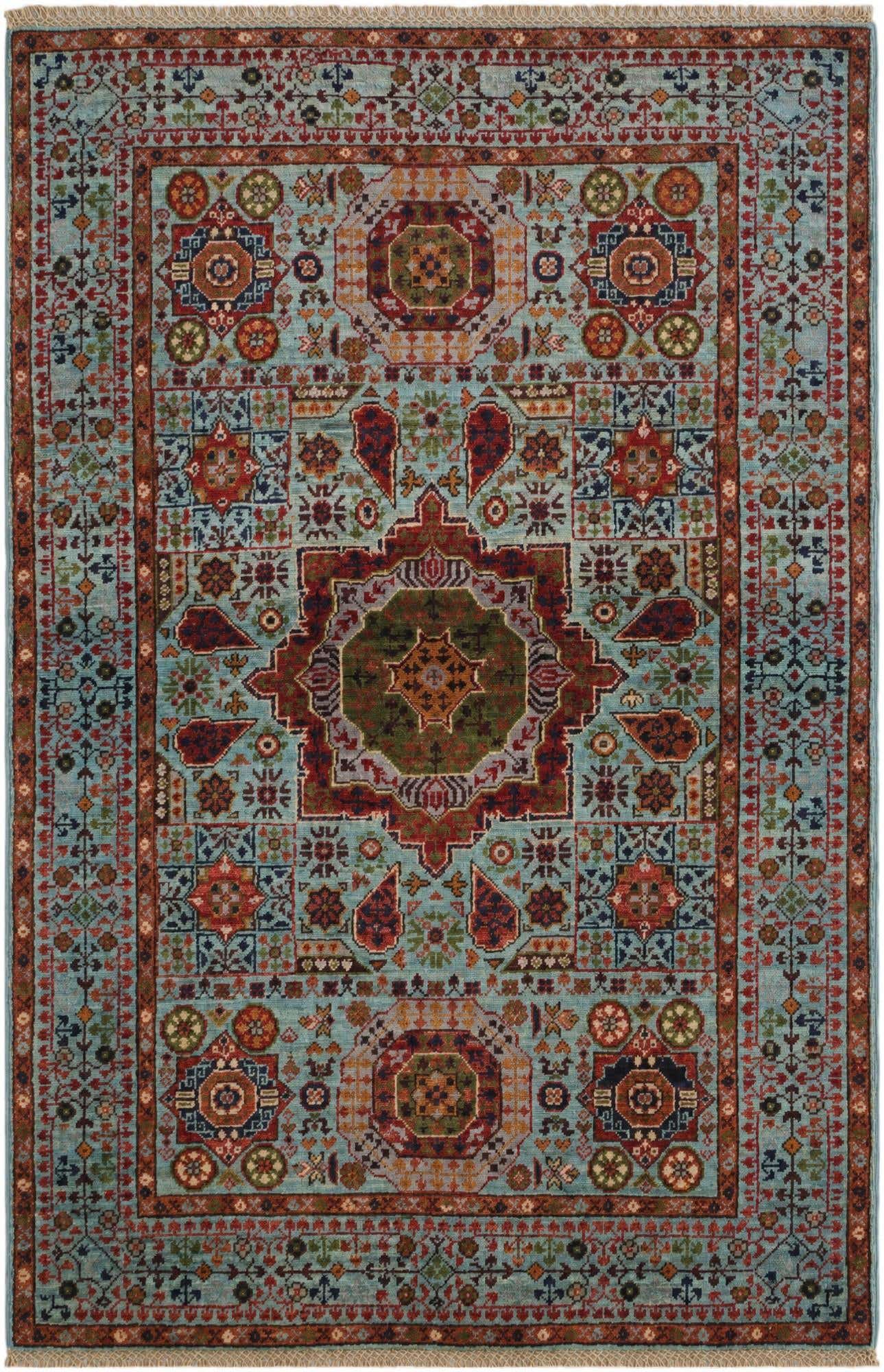 3' 4 x 5' 1 Hand Knotted Mamluk Ziegler Rug