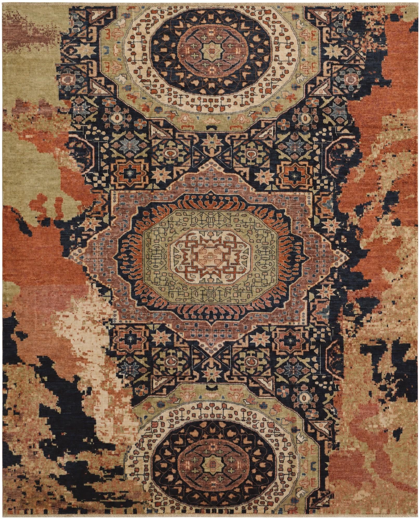 7' 11 x 9' 7 Hand Knotted Mamluk Ziegler Rug