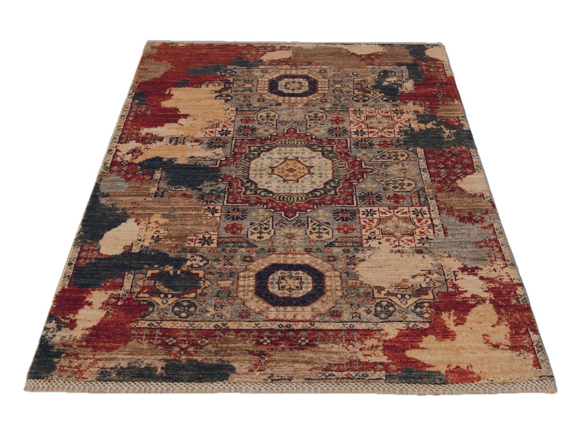3' 4 x 5' Hand Knotted Mamluk Ziegler Rug