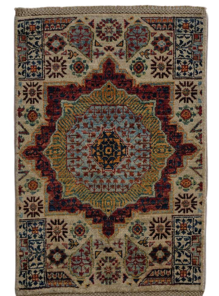 2' x 2' 11 Hand Knotted Mamluk Ziegler Rug