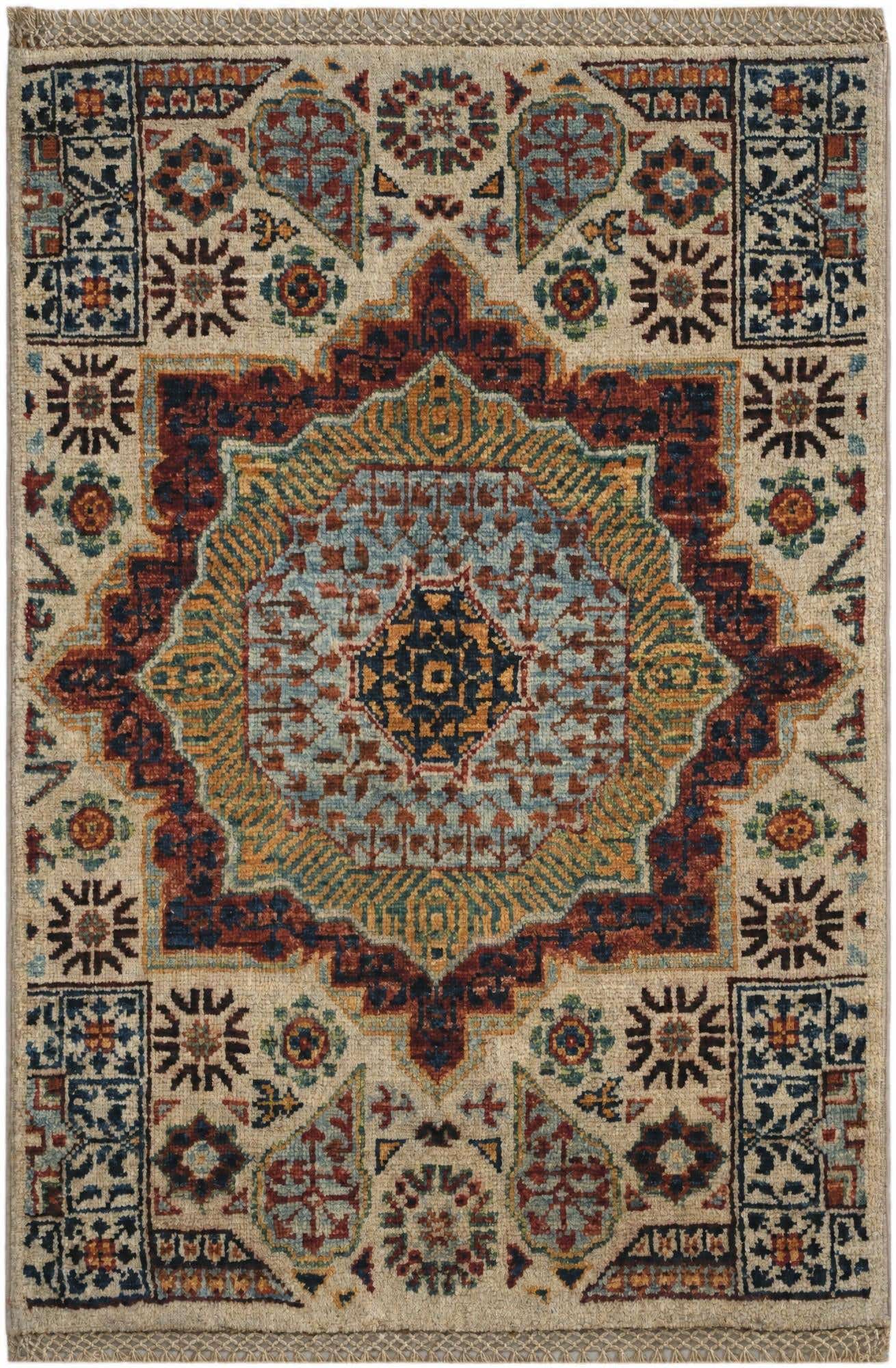 2' x 2' 11 Hand Knotted Mamluk Ziegler Rug