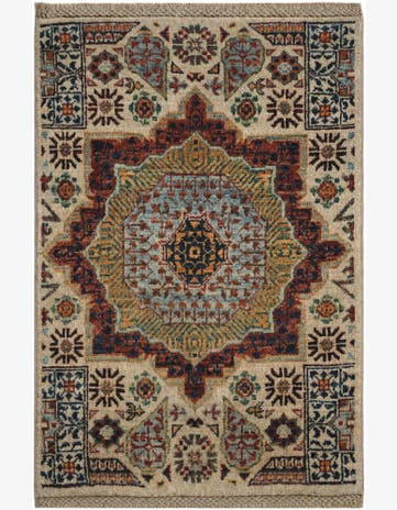 2' x 2' 11 Hand Knotted Mamluk Ziegler Rug