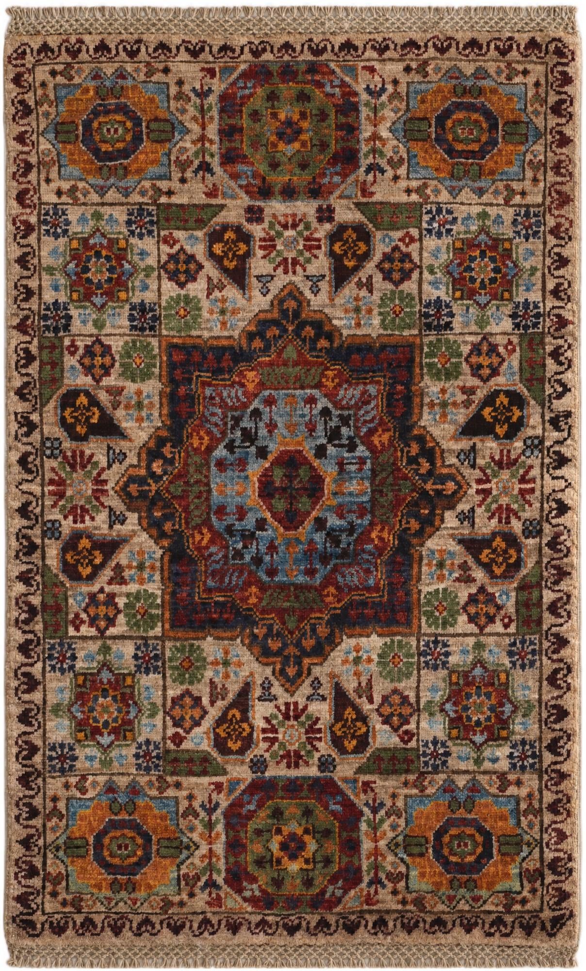 2' x 3' 1 Hand Knotted Mamluk Ziegler Rug
