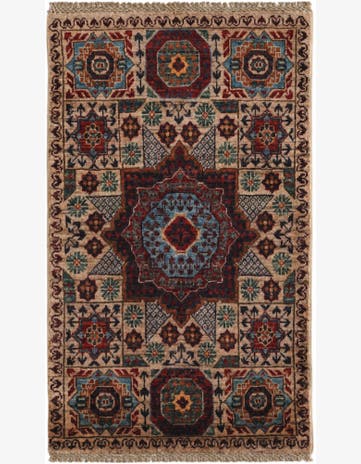 2' x 3' 3 Hand Knotted Mamluk Ziegler Rug