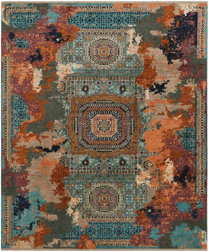 8' 2 x 9' 8 Hand Knotted Mamluk Ziegler Rug
