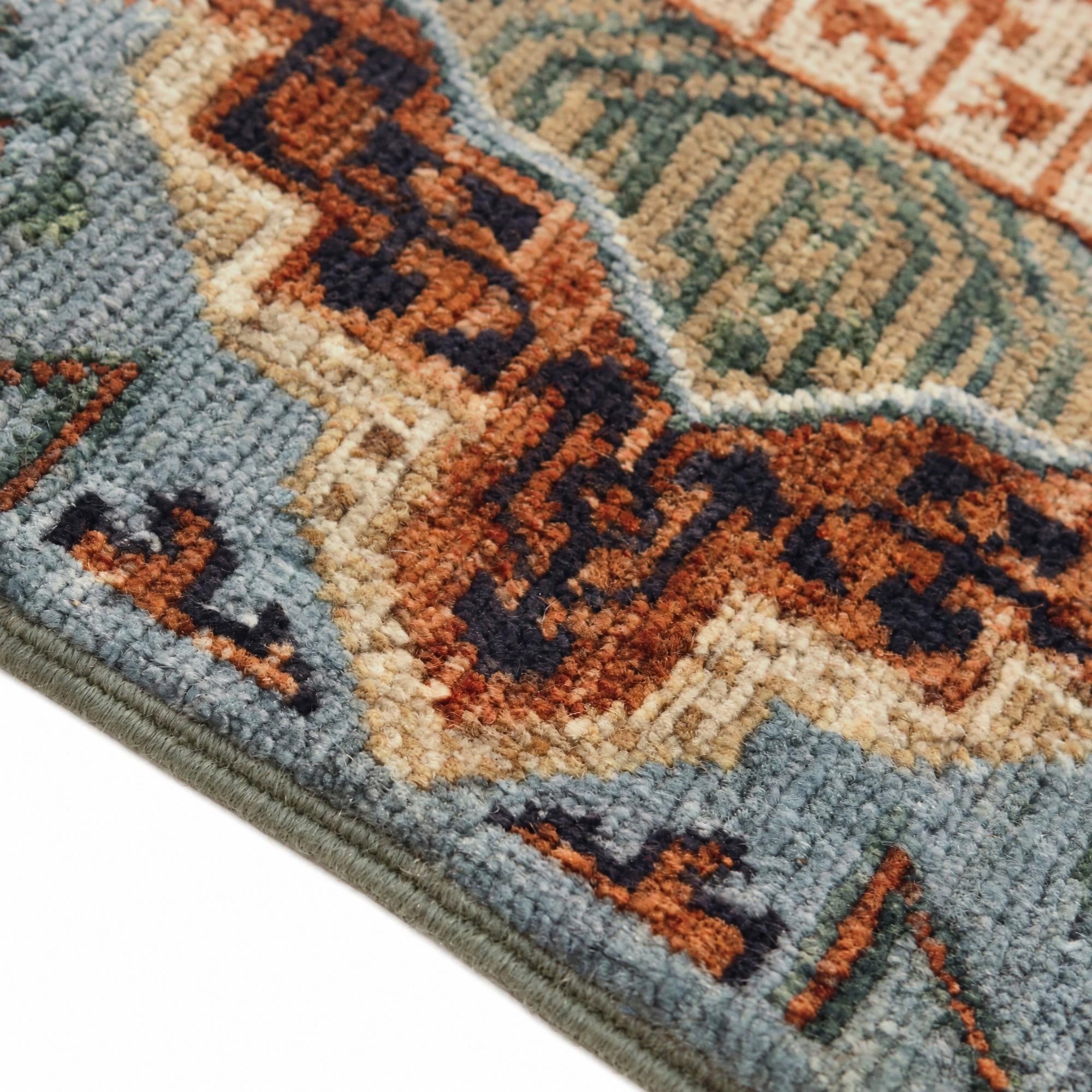 Detail image 8 of 12: 2' 1 x 2' 11 Hand Knotted Mamluk Ziegler Rug