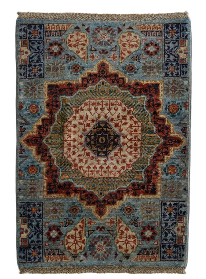 Detail image of 2' 1 x 2' 11 Hand Knotted Mamluk Ziegler Rug