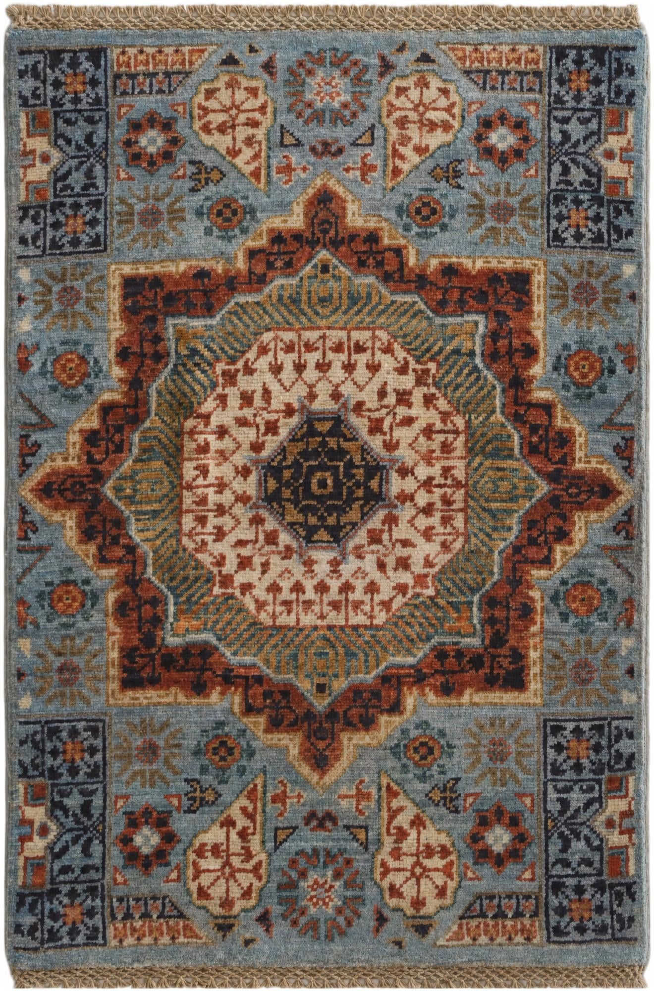 2' 1 x 2' 11 Hand Knotted Mamluk Ziegler Rug