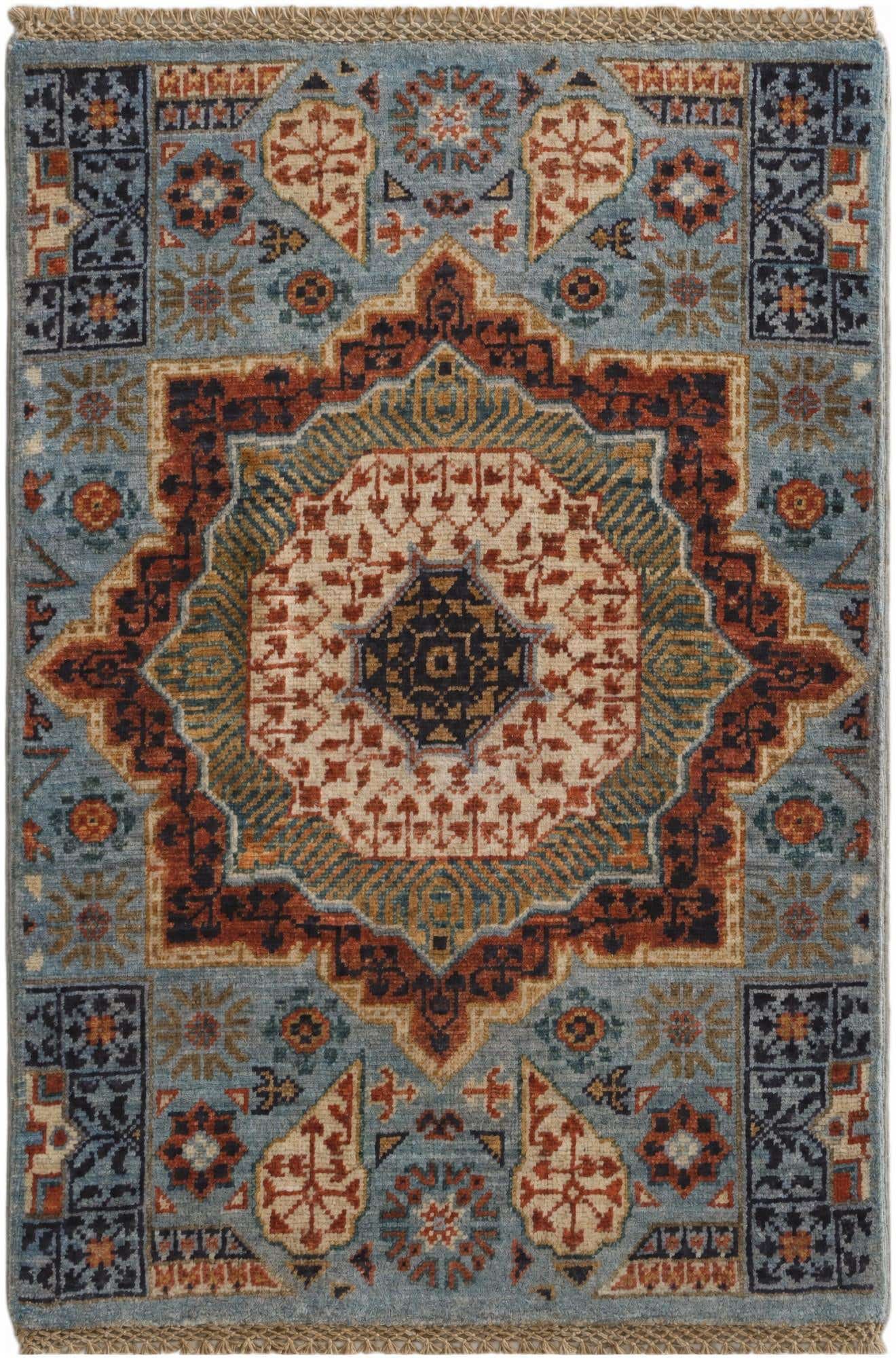 2' 1 x 2' 11 Hand Knotted Mamluk Ziegler Rug