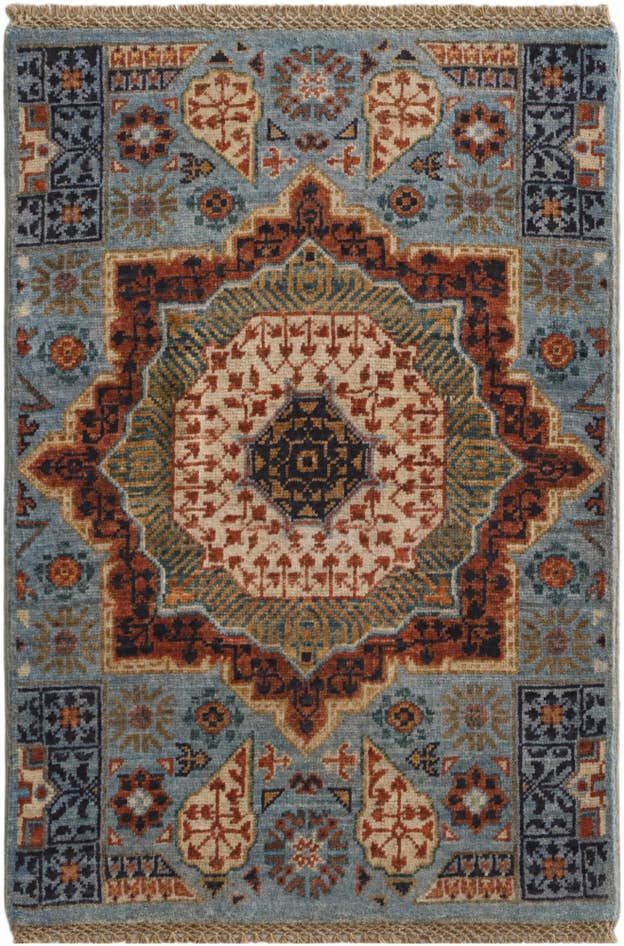 Detailansicht von 65cm x 90cm Handgeknüpft Mamluk Ziegler Teppich