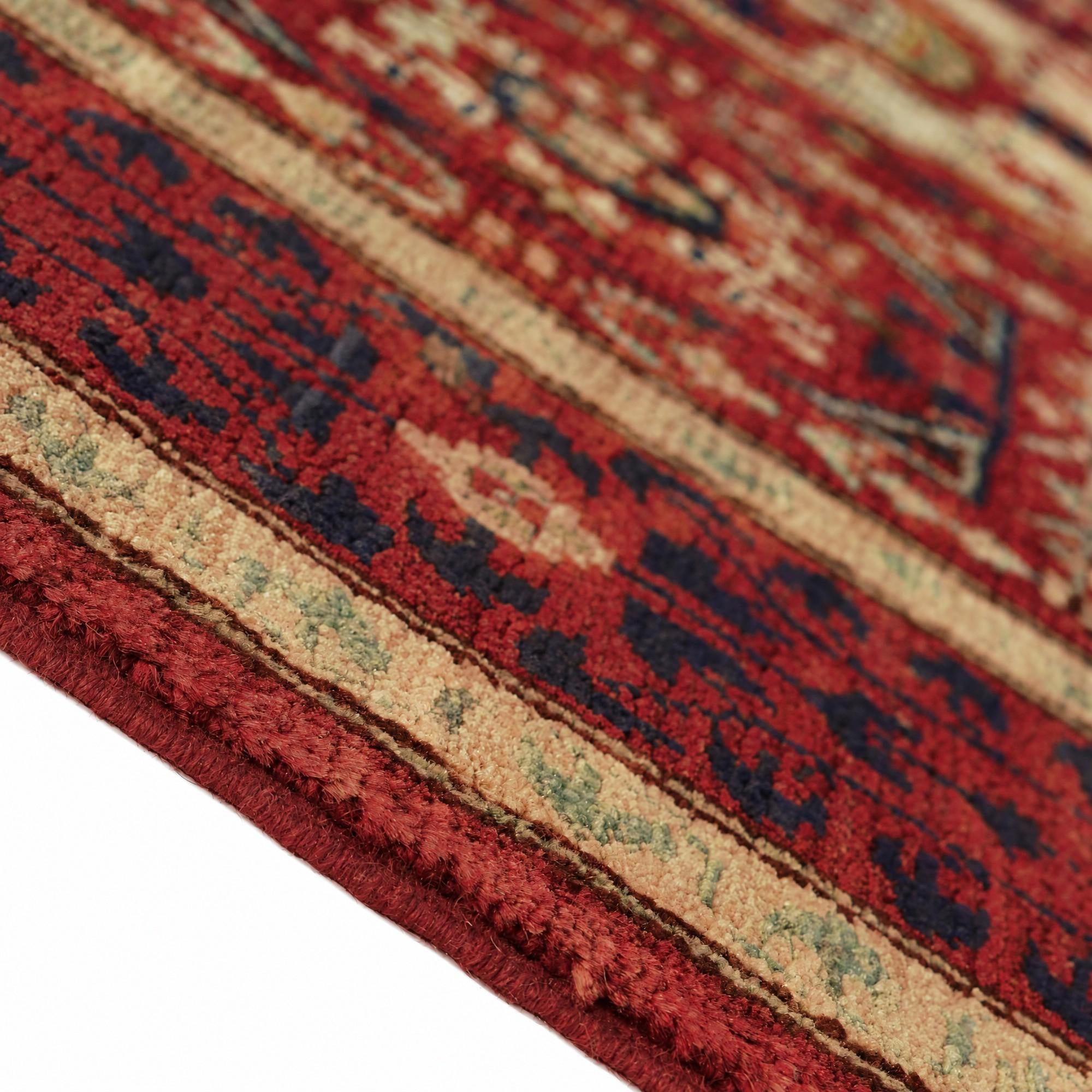 105cm x 155cm Hand Knotted Mamluk Ziegler Rug