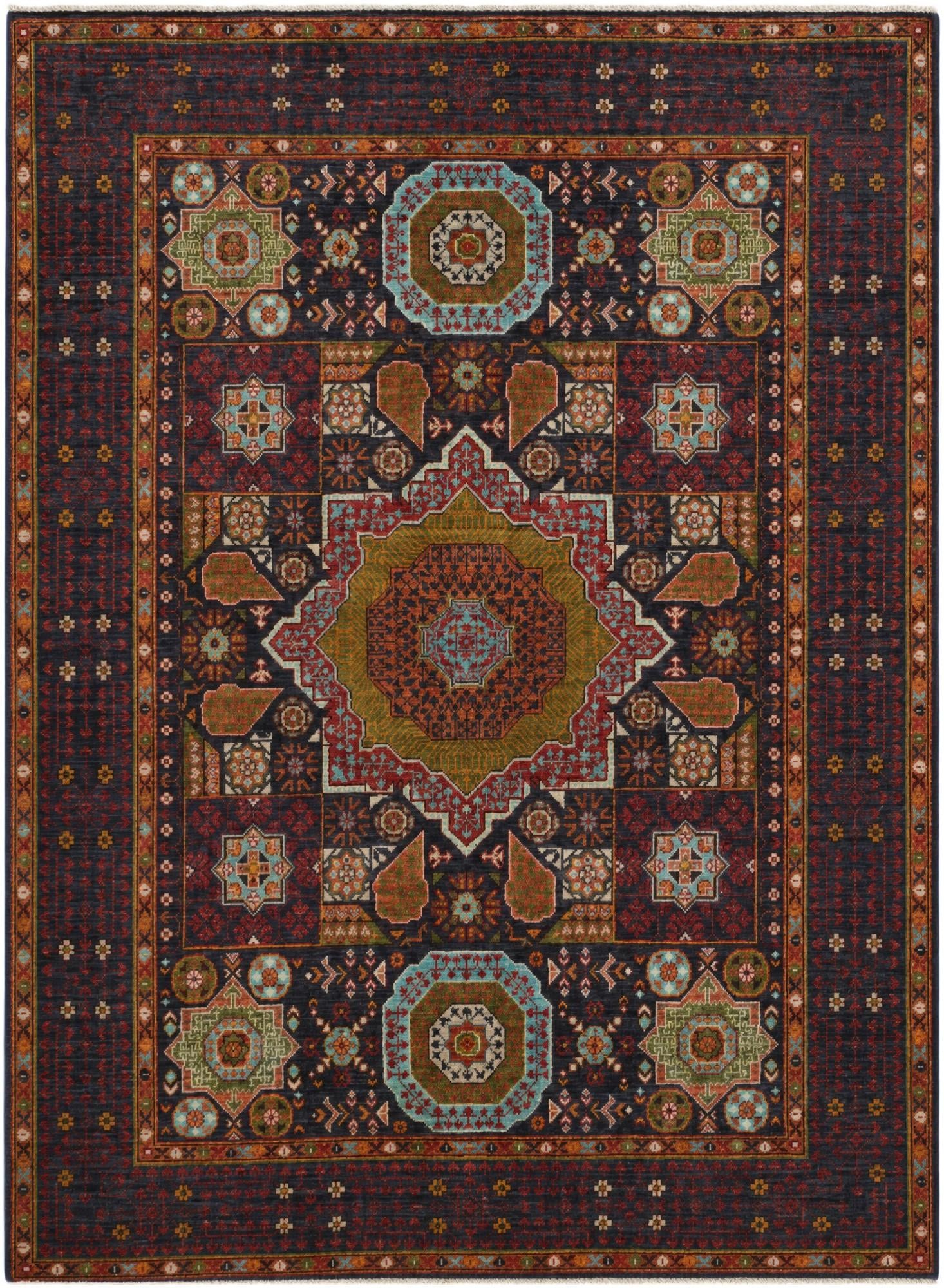 5' 1 x 6' 10 Hand Knotted Mamluk Ziegler Rug