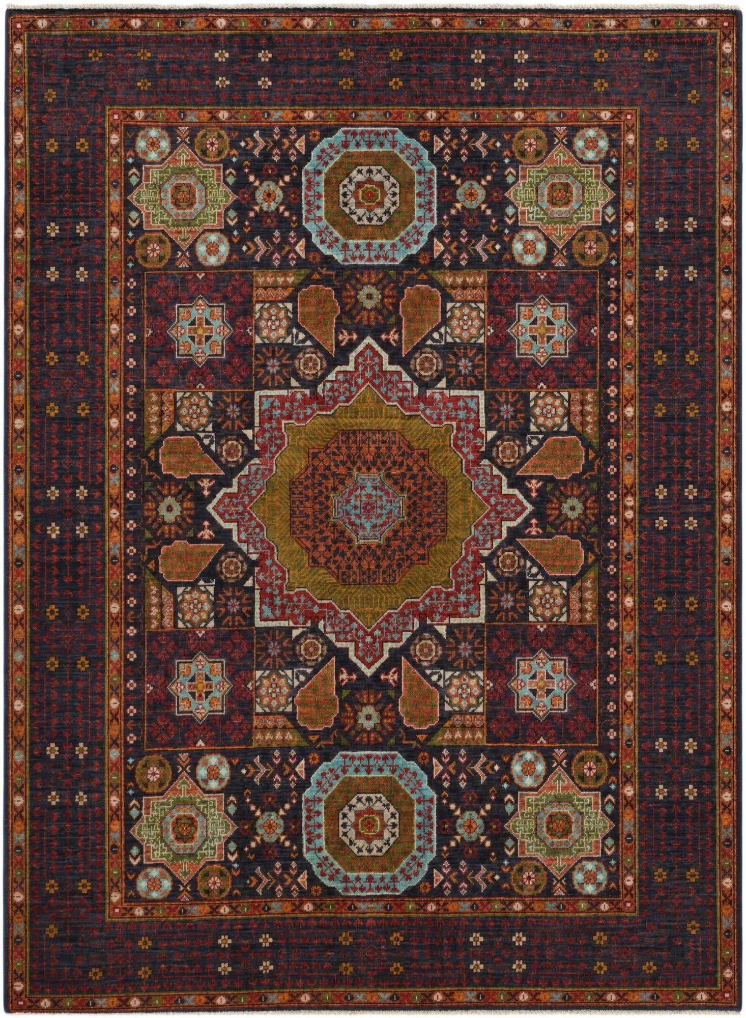5' 1 x 6' 10 Hand Knotted Mamluk Ziegler Rug