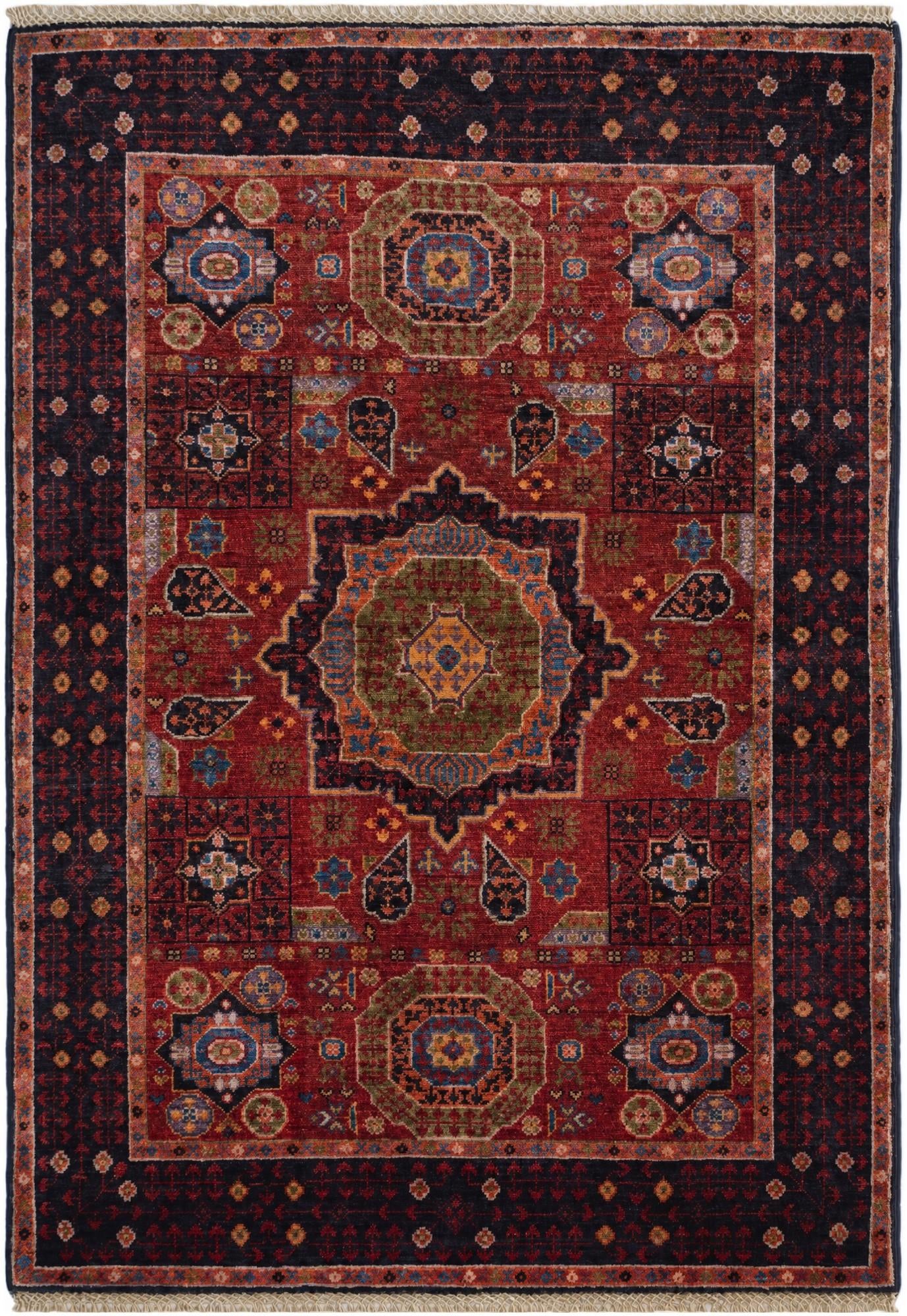3' 4 x 4' 9 Hand Knotted Mamluk Ziegler Rug