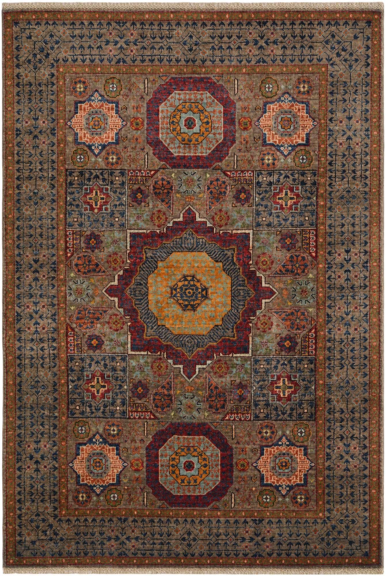 4' 1 x 6' Hand Knotted Mamluk Ziegler Rug