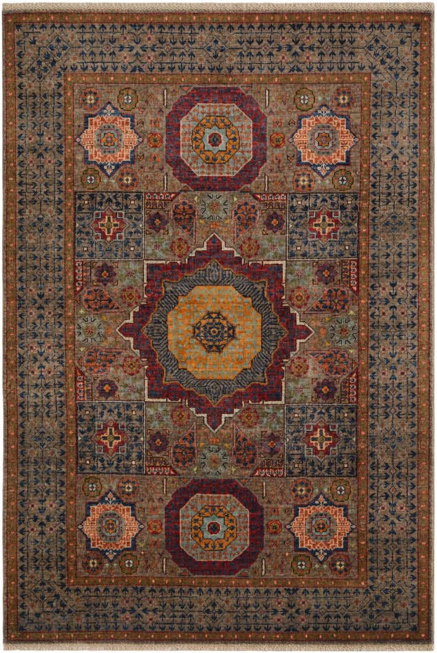 Detail image of 125cm x 185cm anudado a mano Mamluk Ziegler Alfombra
