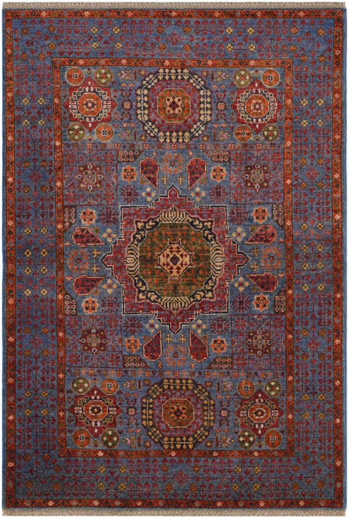 3' 4 x 4' 11 Hand Knotted Mamluk Ziegler Rug