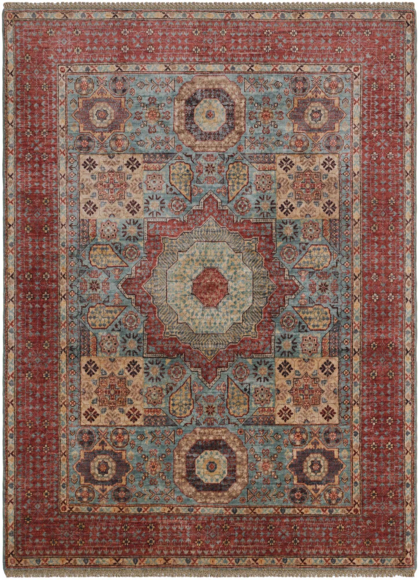 5' 1 x 6' 10 Hand Knotted Mamluk Ziegler Rug