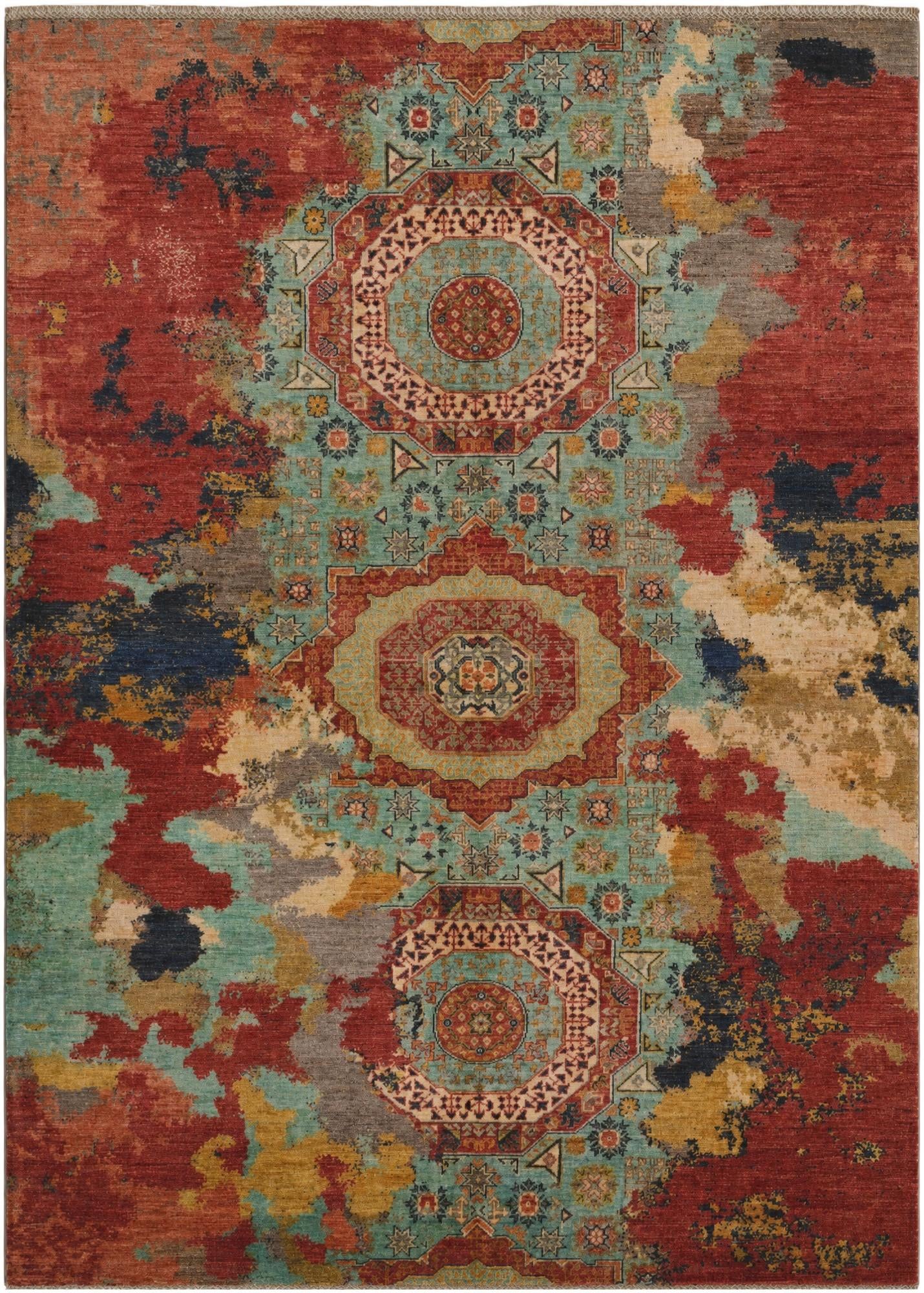5' 9 x 7' 11 Hand Knotted Mamluk Ziegler Rug