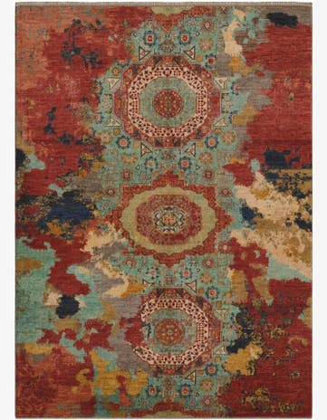 5' 9 x 7' 11 Hand Knotted Mamluk Ziegler Rug