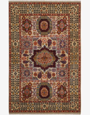 3' 5 x 5' 2 Hand Knotted Mamluk Ziegler Rug