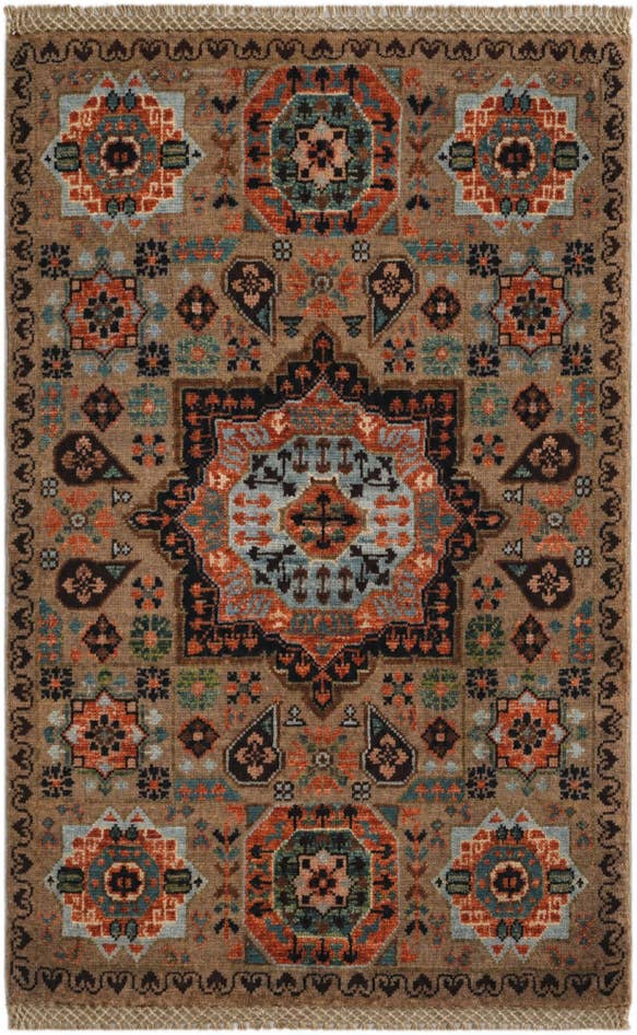 Detailansicht von 60cm x 95cm Handgeknüpft Mamluk Ziegler Teppich