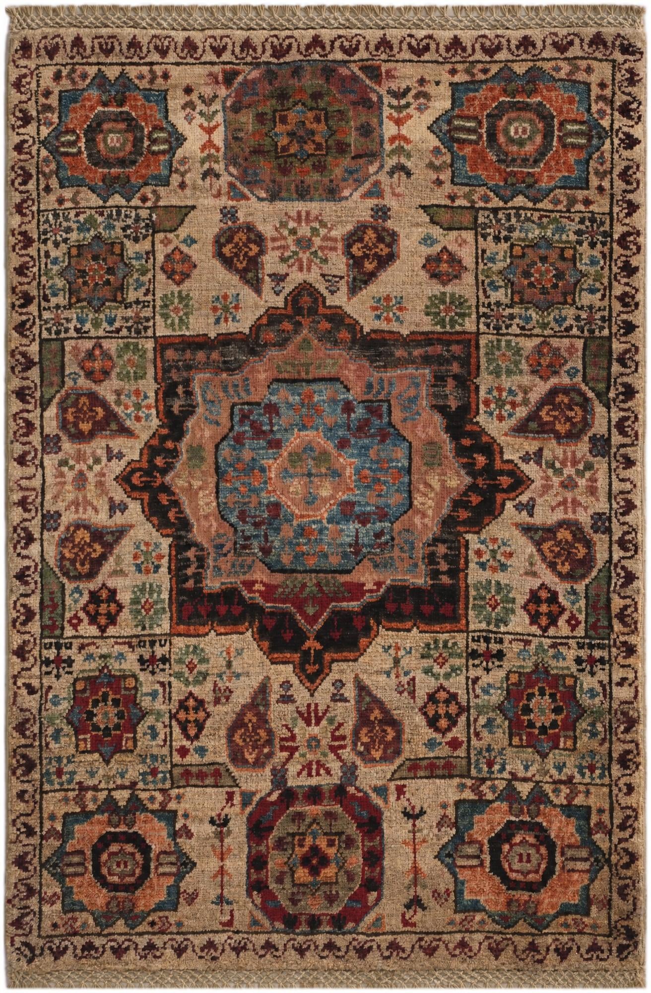 2' 1 x 3' Hand Knotted Mamluk Ziegler Rug