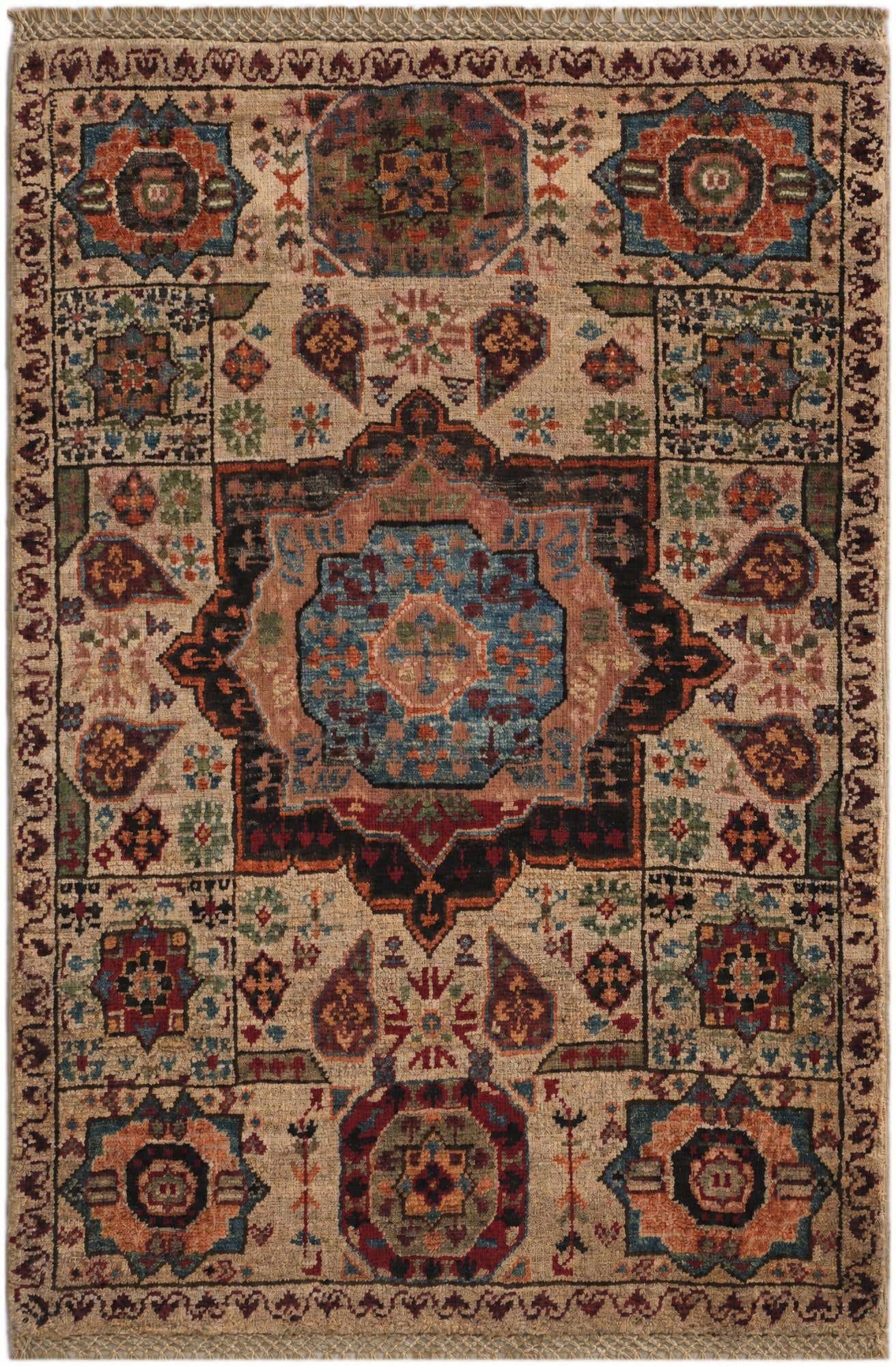 2' 1 x 3' Hand Knotted Mamluk Ziegler Rug