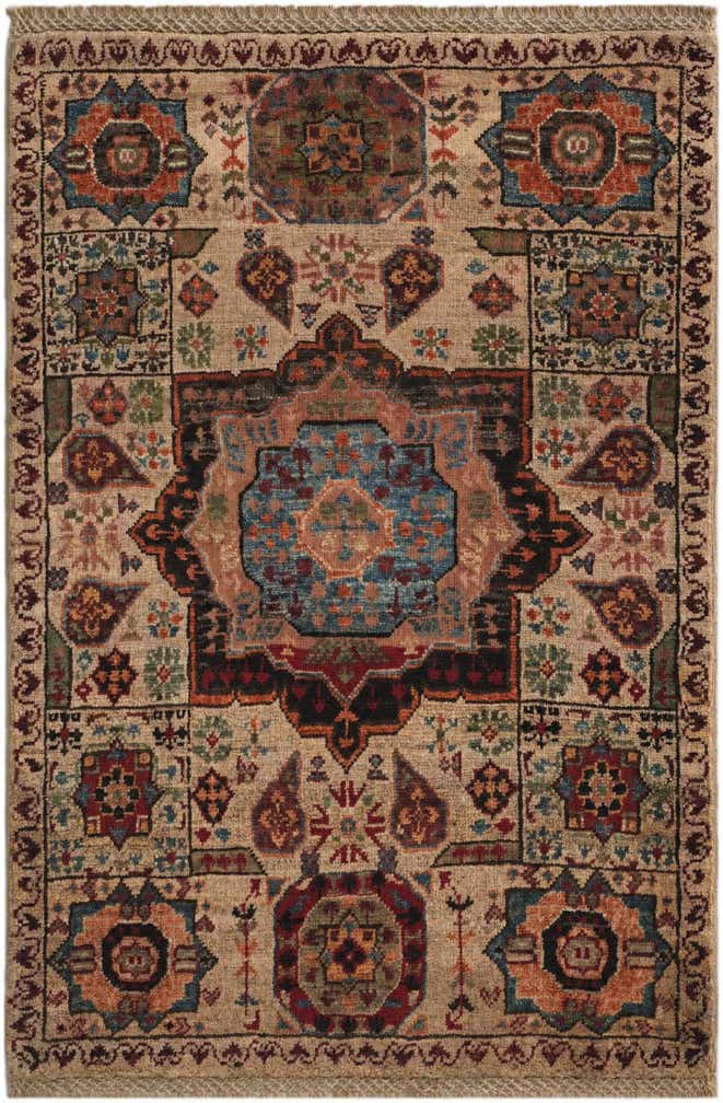 2' 1 x 3' Hand Knotted Mamluk Ziegler Rug