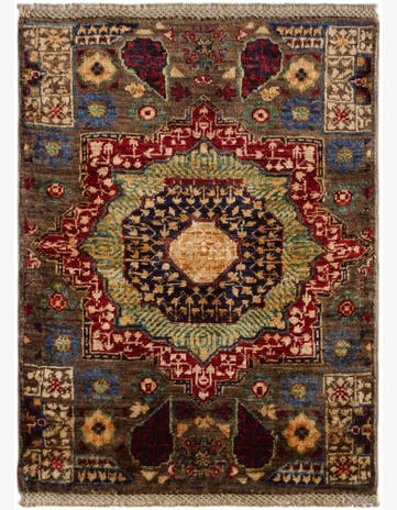 2' 1 x 2' 9 Hand Knotted Mamluk Ziegler Rug