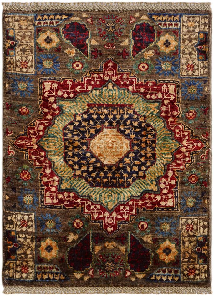 Detail image of 65cm x 85cm Hand Knotted Mamluk Ziegler Rug