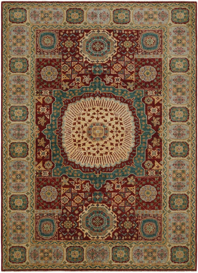 Detail image of 5' 10 x 8' Hand Knotted Mamluk Ziegler Rug