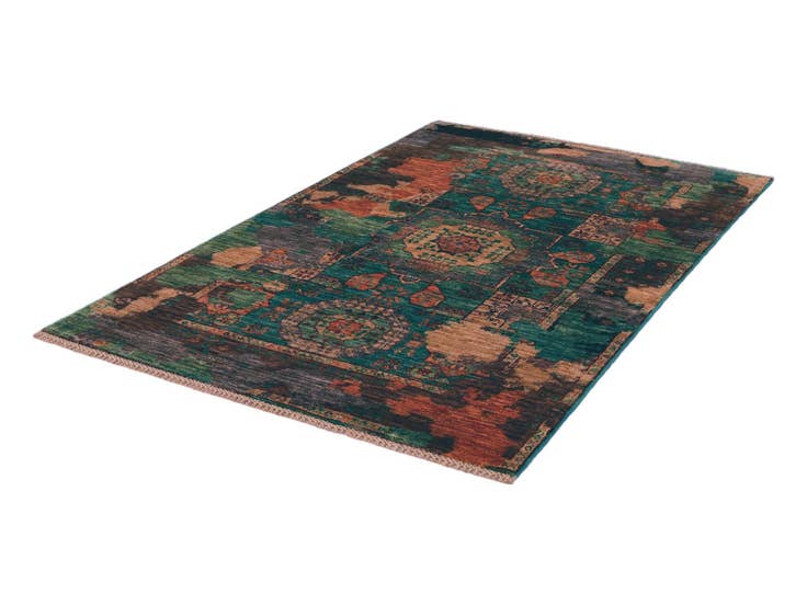 Detailansicht von 100cm x 150cm Handgeknüpft Mamluk Ziegler Teppich
