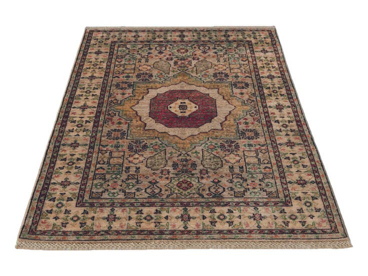 Detail image of 3' 5 x 5' Hand Knotted Mamluk Ziegler Rug
