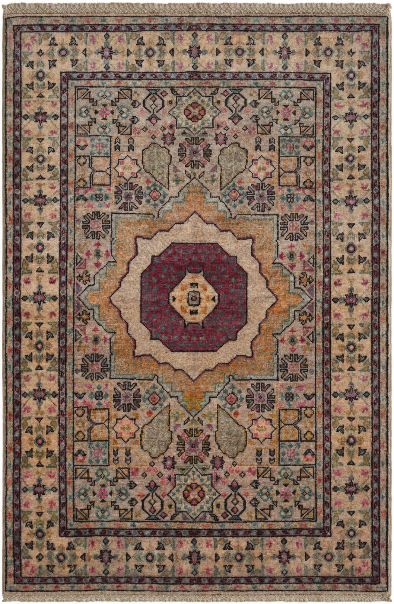 3' 5 x 5' Hand Knotted Mamluk Ziegler Rug