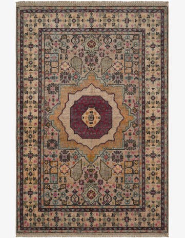 3' 5 x 5' Hand Knotted Mamluk Ziegler Rug