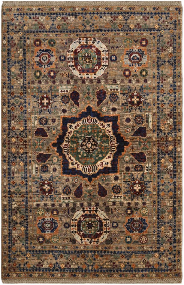 Vue détaillée : 105cm x 155cm Noué main Mamluk Ziegler Tapis