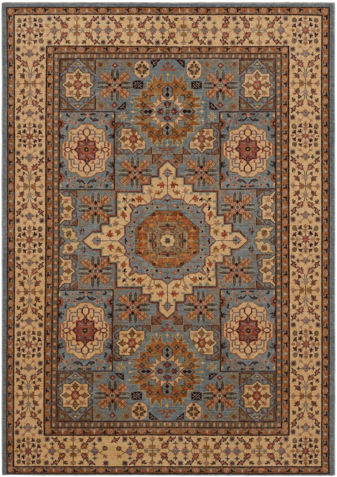6' 11 x 9' 9 Hand Knotted Mamluk Ziegler Rug