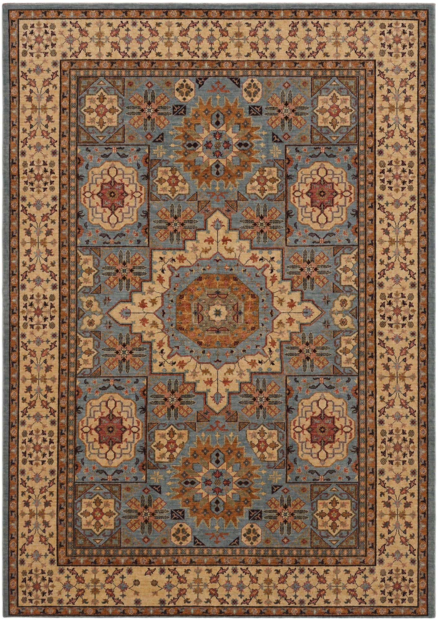 6' 11 x 9' 9 Hand Knotted Mamluk Ziegler Rug