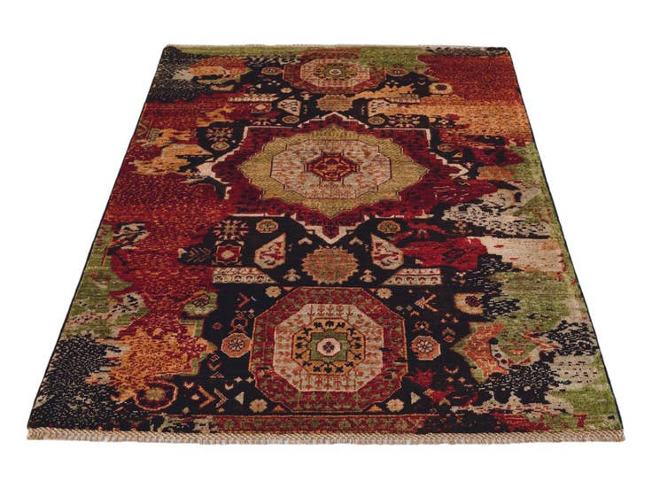 Detail image of 3' 5 x 5' Hand Knotted Mamluk Ziegler Rug