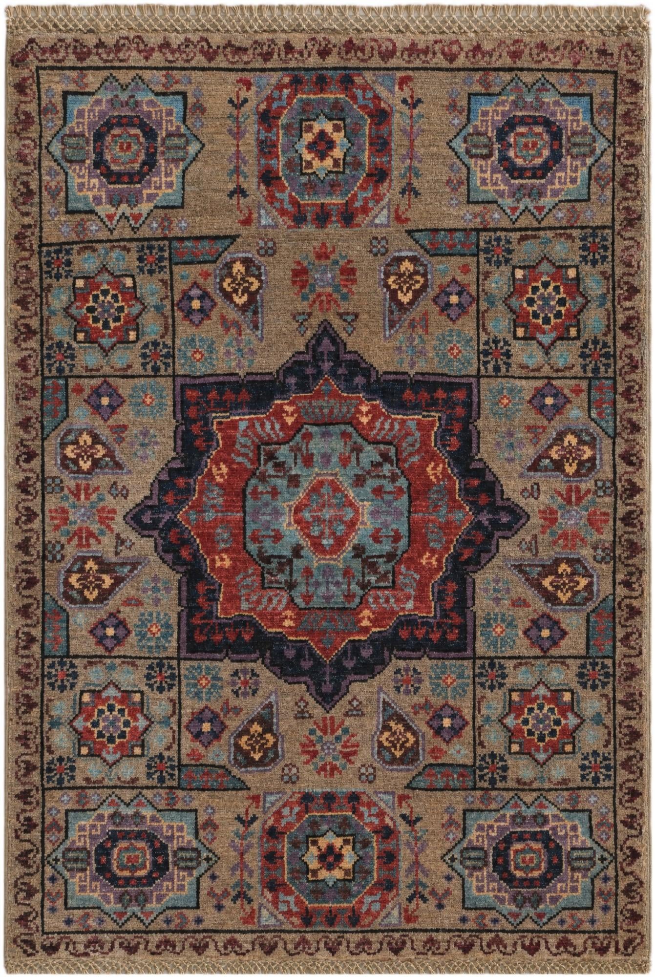 2' x 2' 11 Hand Knotted Mamluk Ziegler Rug
