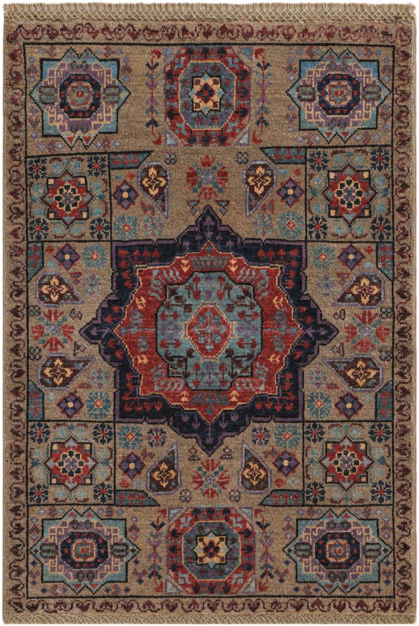 2' x 2' 11 Hand Knotted Mamluk Ziegler Rug