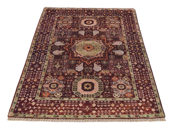 3' 5 x 5' 3 Hand Knotted Mamluk Ziegler Rug