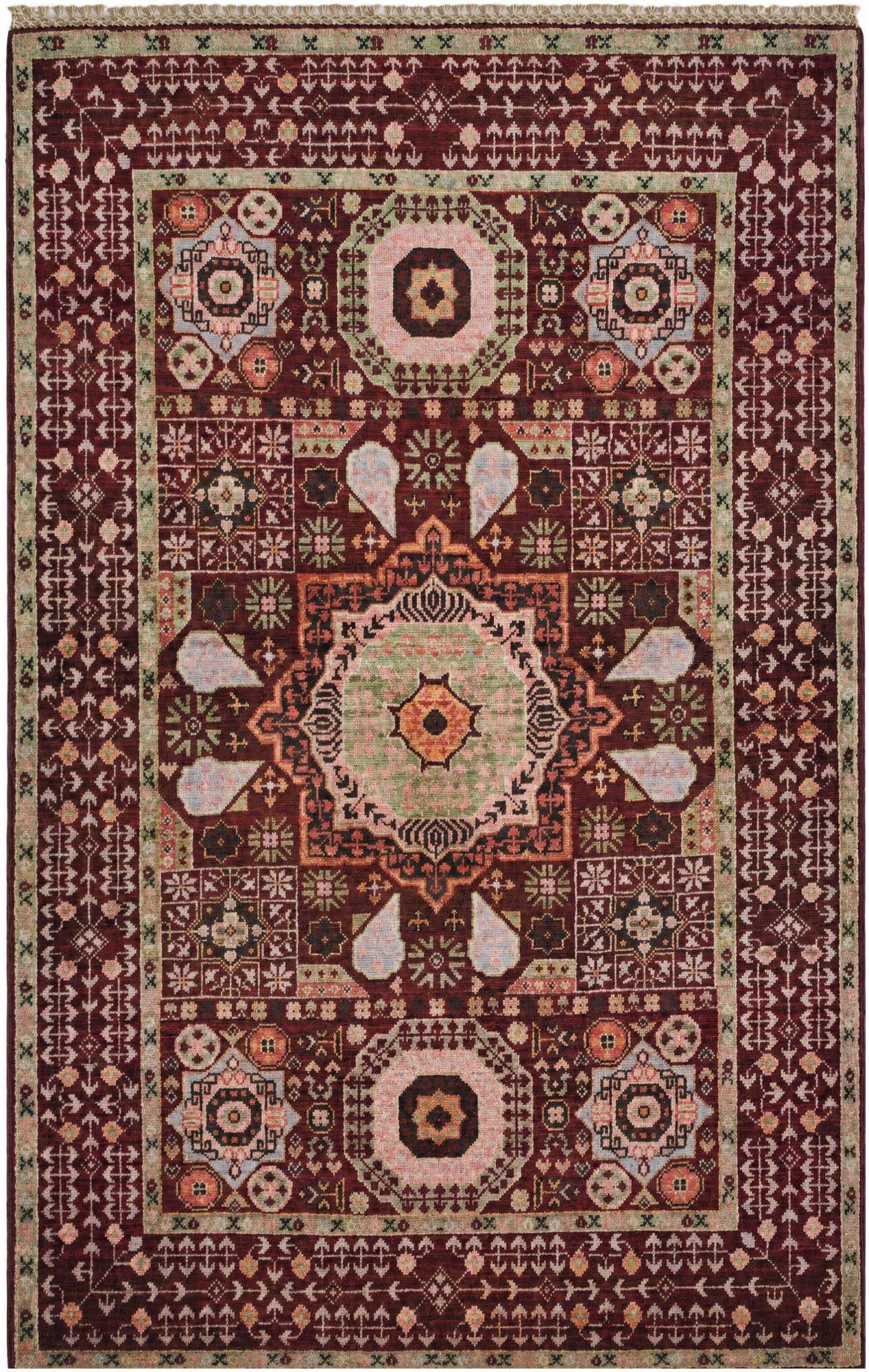 3' 5 x 5' 3 Hand Knotted Mamluk Ziegler Rug