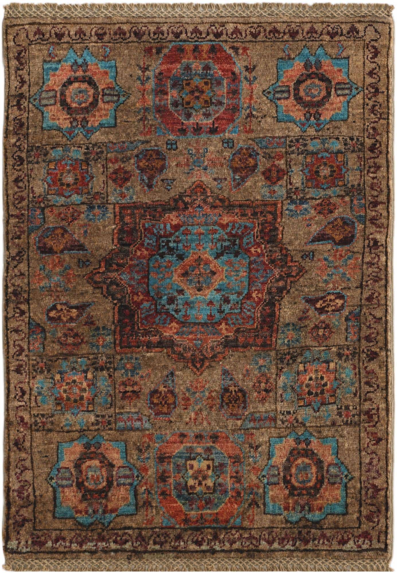 2' x 2' 10 Hand Knotted Mamluk Ziegler Rug