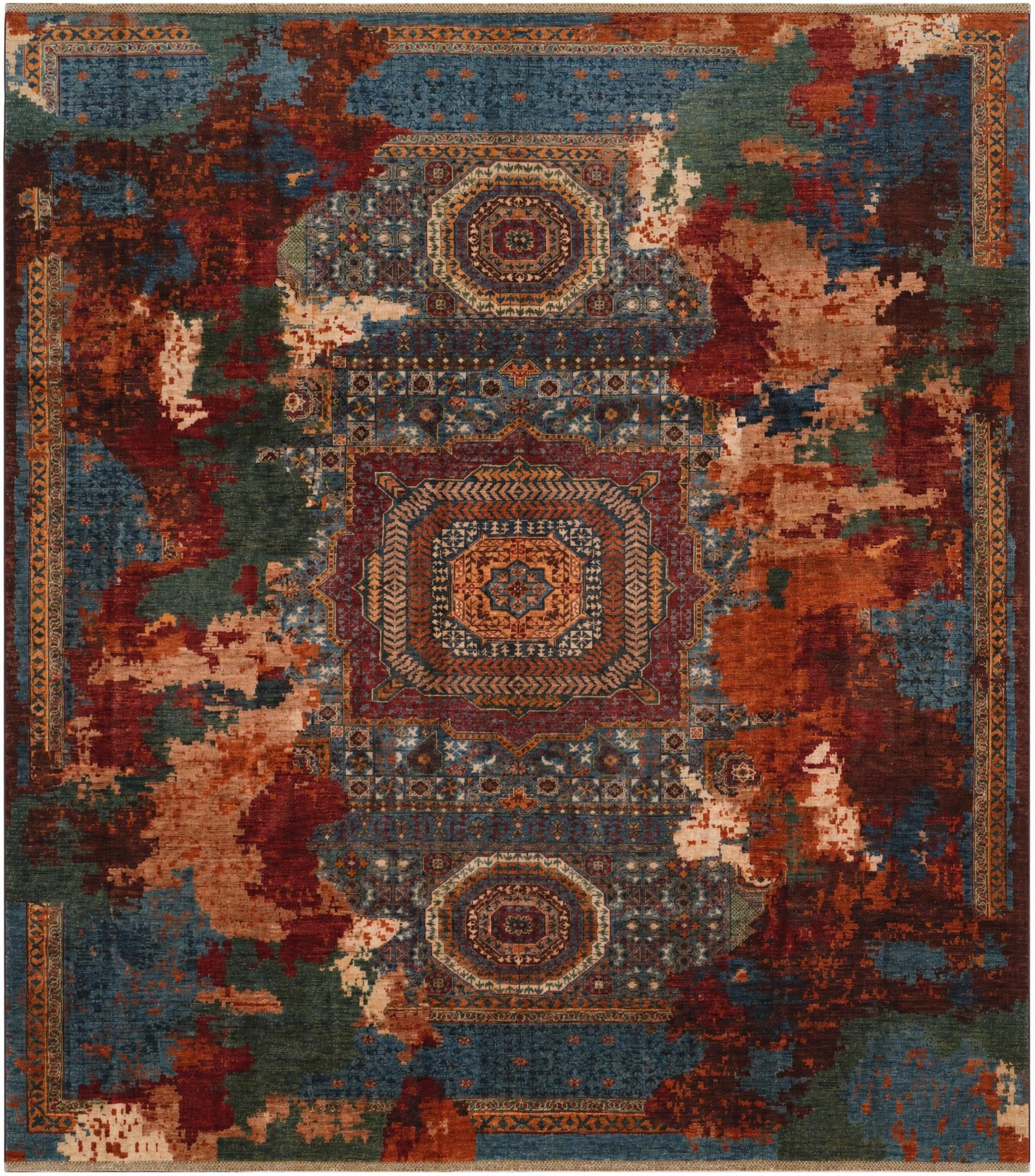 8' 10 x 9' 9 Hand Knotted Mamluk Ziegler Rug