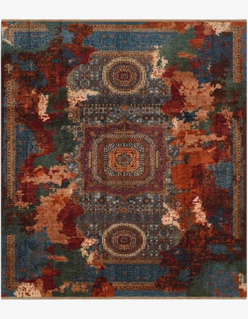 8' 10 x 9' 9 Hand Knotted Mamluk Ziegler Rug