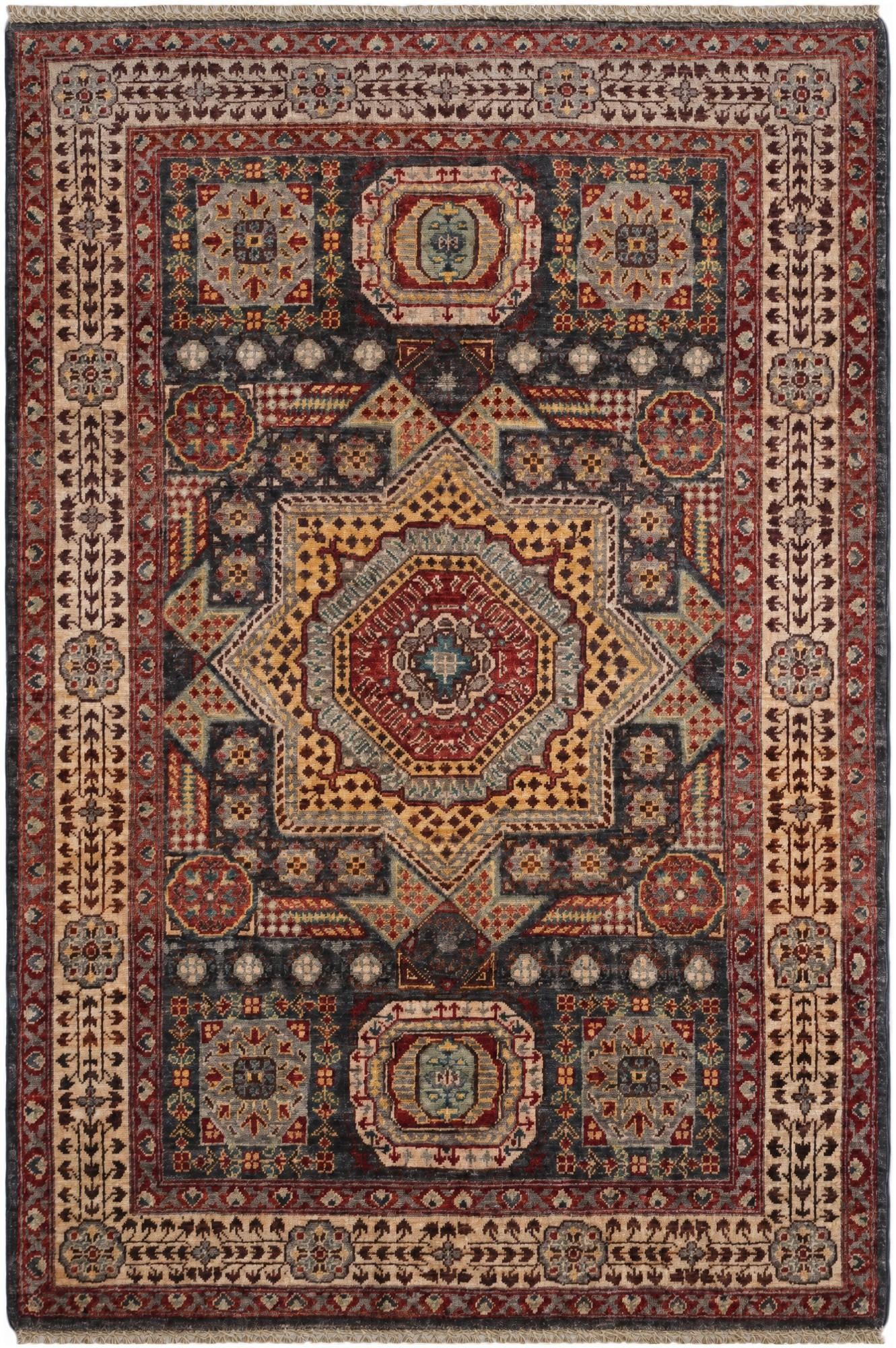 4' x 5' 10 Hand Knotted Mamluk Ziegler Rug