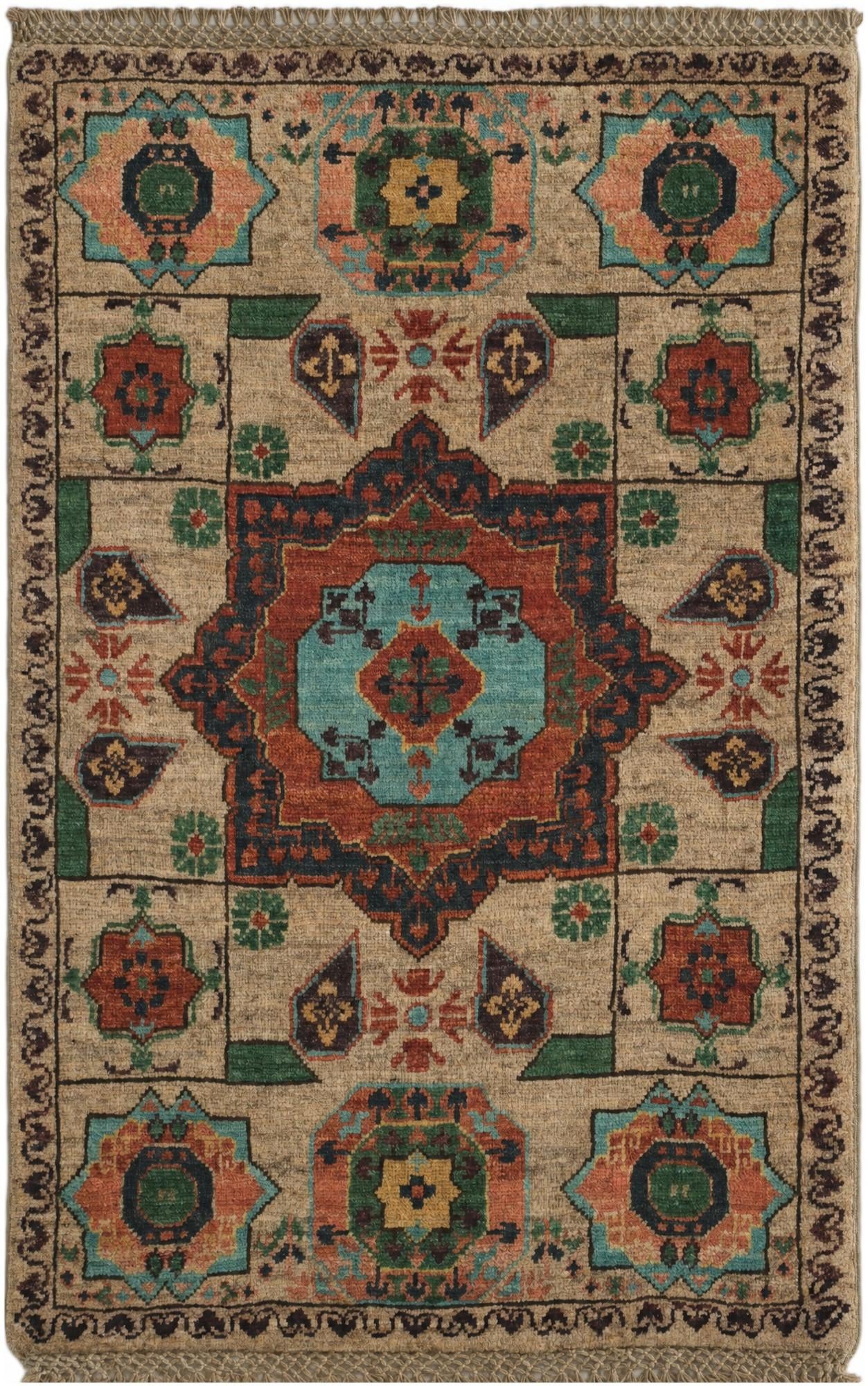 1' 11 x 2' 11 Hand Knotted Mamluk Ziegler Rug