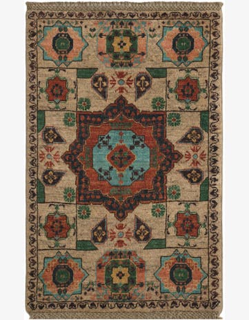 1' 11 x 2' 11 Hand Knotted Mamluk Ziegler Rug